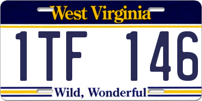 WV license plate 1TF146
