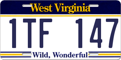 WV license plate 1TF147