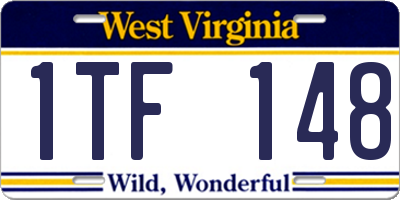 WV license plate 1TF148