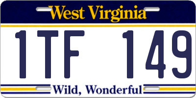WV license plate 1TF149