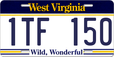 WV license plate 1TF150