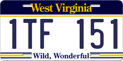 WV license plate 1TF151
