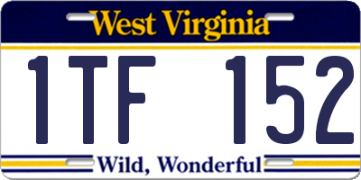 WV license plate 1TF152