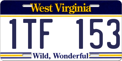 WV license plate 1TF153