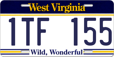 WV license plate 1TF155