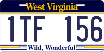 WV license plate 1TF156