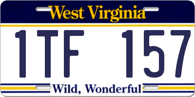 WV license plate 1TF157