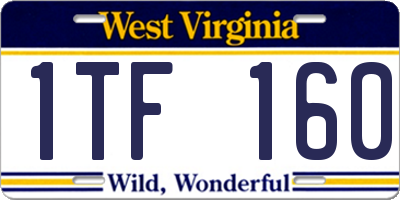 WV license plate 1TF160