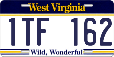 WV license plate 1TF162
