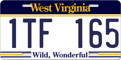 WV license plate 1TF165