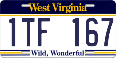 WV license plate 1TF167