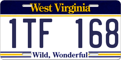 WV license plate 1TF168