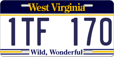 WV license plate 1TF170