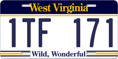 WV license plate 1TF171