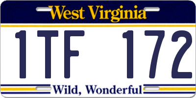WV license plate 1TF172