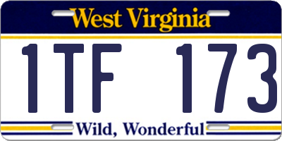 WV license plate 1TF173