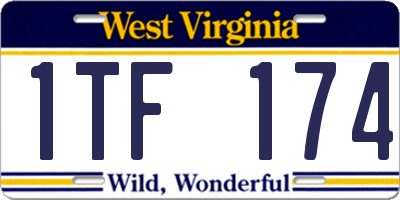 WV license plate 1TF174