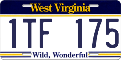 WV license plate 1TF175