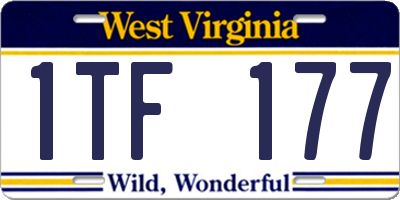WV license plate 1TF177