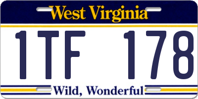 WV license plate 1TF178