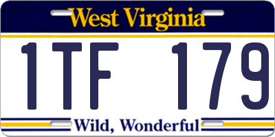 WV license plate 1TF179