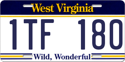 WV license plate 1TF180