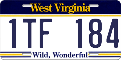 WV license plate 1TF184