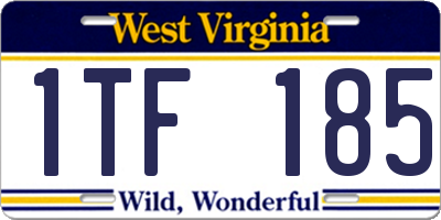 WV license plate 1TF185