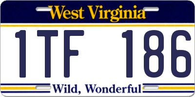 WV license plate 1TF186