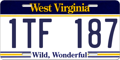 WV license plate 1TF187