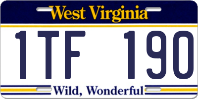 WV license plate 1TF190