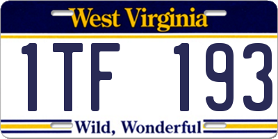 WV license plate 1TF193