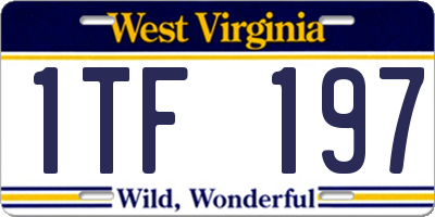 WV license plate 1TF197