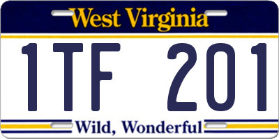 WV license plate 1TF201