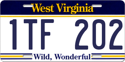 WV license plate 1TF202