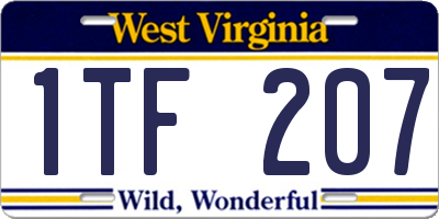 WV license plate 1TF207