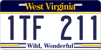 WV license plate 1TF211