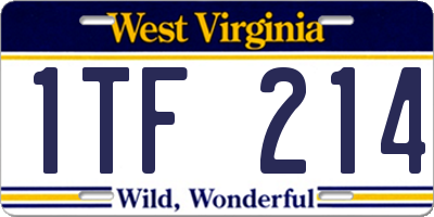 WV license plate 1TF214