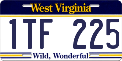 WV license plate 1TF225