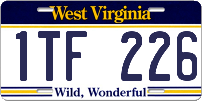 WV license plate 1TF226