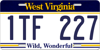 WV license plate 1TF227