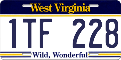 WV license plate 1TF228