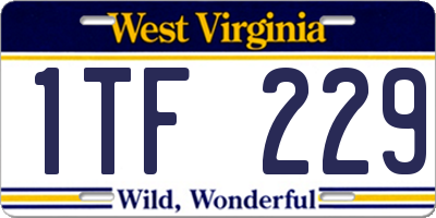 WV license plate 1TF229