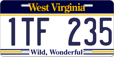 WV license plate 1TF235