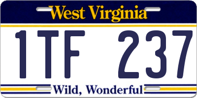 WV license plate 1TF237