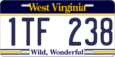 WV license plate 1TF238