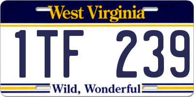 WV license plate 1TF239