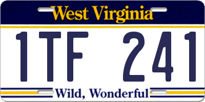 WV license plate 1TF241