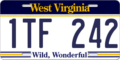 WV license plate 1TF242