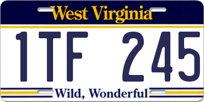 WV license plate 1TF245